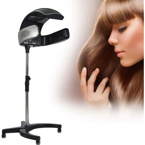 Hairdressing Supplie Rolling Floor Stand Salon Hooded Hair Steamer Heater Dyeing Perming Oil Treatment Machine Hairdressing Tool
