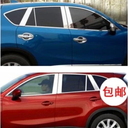 Car Full Window Trim Decoration Strips Stainless Steel For Mazda CX-5 CX5 2013 2014 2015 2016Car Styling Accessories Cover Trim