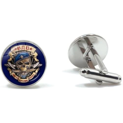 Russian Airborne Forces ВВ МВД СПЕЦНАЗ Design for Men Glass Dome Cufflinks Shirt Cuff Links Men Accessories Jewelry