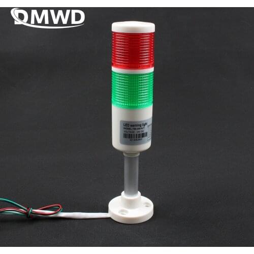 2 colors Industrial Signal Tower Safety Stack Alarm Light lamp Bulb Red Green Lamp LED White plastic indoor 2 layer with base