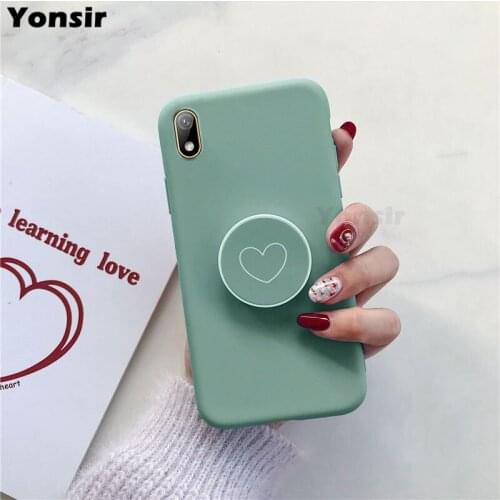 Silicone Case For Huawei y5 2019 Cover Phone Holder Love Heart Funda Capas For Huawei Y 5 Y5 2019 AMN-LX9 Stand Cases Bumpers