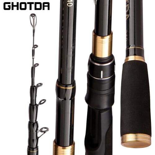 GHOTDA Spinning Casting Fishing Rod 1.6m 1.8m 2.1m 2.4m Carbon Fiber Telescopic Lure Fishing Rod for Carp Bass Trout
