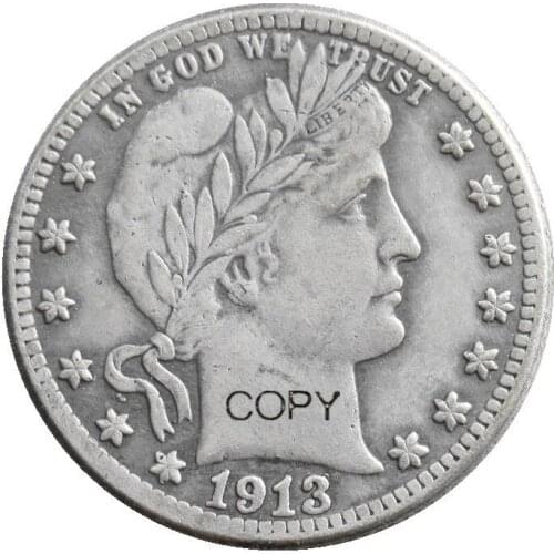 USA Barber Quarter Dollars 1913 1913-D 1913-S Different Mint Silver Plated Copy Coin