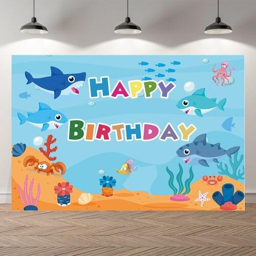 Seekpro Underwater World Shark Photo Session Baby Mermaid Birthday Photography Background Photographic Backdrop For Studio Shoot