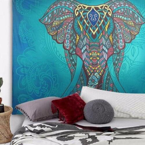 Bohemian Mandala Elephant Tapestry Wall Hanging Sandy Beach Picnic Throw Rug Blanket Camping Tent Travel Sleeping Pad 95x73cm