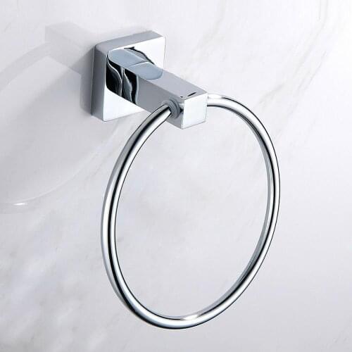 Bathroom Towel Holder Stainless Steel Round Style Wall-Mounted Towel Ring Holder Hanger Bathroom Accessories