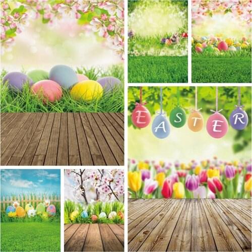 Spring Flower Easter Egg Wood Rabbit Baby Photography Backdrop Vinyl Photographic Background For Photo Studio Photophone Shoot
