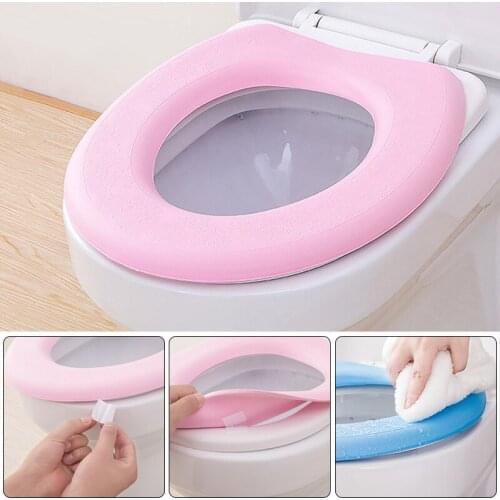 Waterproof Soft Toilet Seat Cover EVA Toilet Cushion Sticker Winter Warm Bathroom Closestool Protector Bathroom Accessories