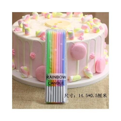 High quality candle electroplating slender wedding birthday cake decoration baking golden silver long rod candle