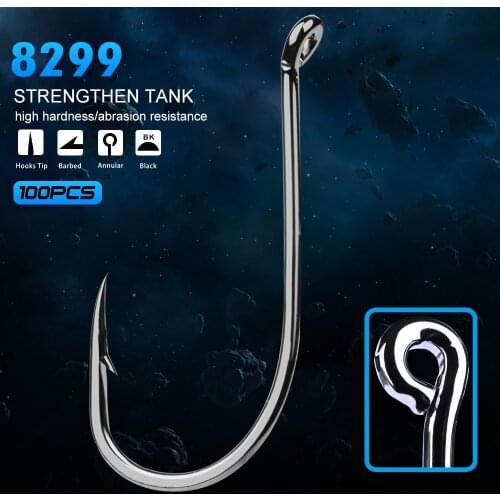 100pcs Proberos Brand Fishing Hook 8299 Octopus Series HC-72A High-carbon steel fishhook Saltwater Bass 8299 1/0-10/0# Hook