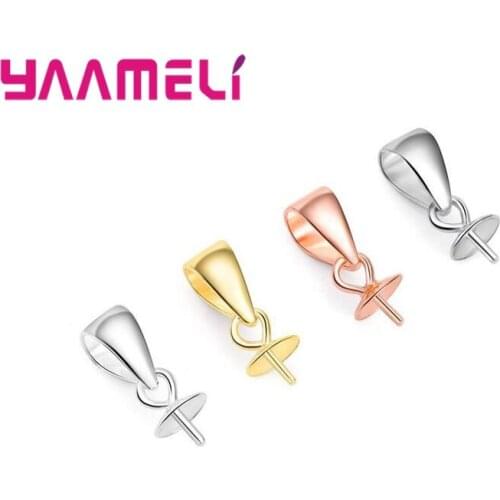 100PCS Pendant Necklace Handmade 925 Sterling Silver Jewelry Making Findings Silver/Platinum/Gold/Rose Gold Clasp Bail Connector