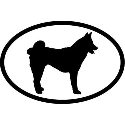 15.2*10.2CM AKITA Lovely Funny Oval Pet Dog Car Sticker Fashion Window Decoration Decals Black/Silver C6-1514