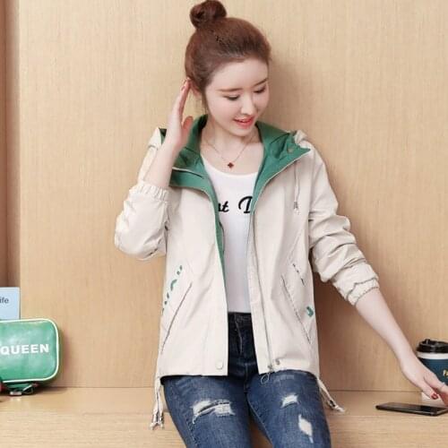 2019 New Jacket Designer Coat Womens Loose Casual Pink Hooded Thin Section Spring Autumn Long-sleeved Korean Ladies Short Coats