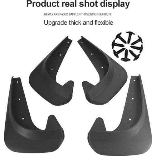 4Pcs Universal Car Fender Mud Flaps Dustproof Motors Mudguard Splash Board EVA Plastic Black Auto Body Protector Antidust Board