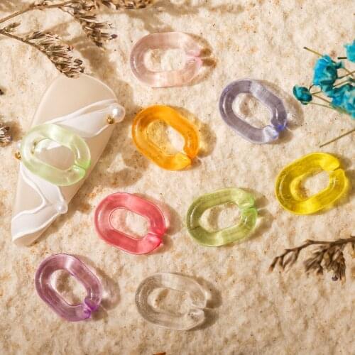 50Pcs Nail Art Rhinestones Oval Keychain Design Rainbow Colors 3D Nail Resin Charms For Manicure Nail DIY Craft Nail Supplies