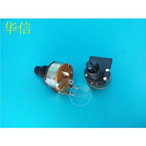 6pcs for HT 149-type rotary potentiometer B1M with switch / black handle 15MM / flower axis 2 feet