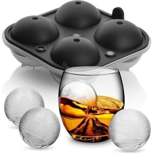 Big Ice Hockey Silicone Mold Ice Box Multifunctional 4-Cavity Silicone Ball Ice Cube Maker