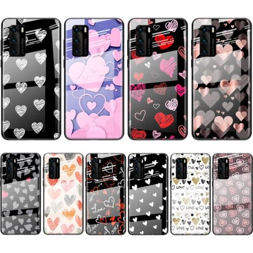 Tempered Glass Cover Animal Cute Love Heart For Huawei Y6 Y7 Y9 Y5P Y6P Y8S Y8P Y9A P Smart Z 2019 2020 2021 Phone Case