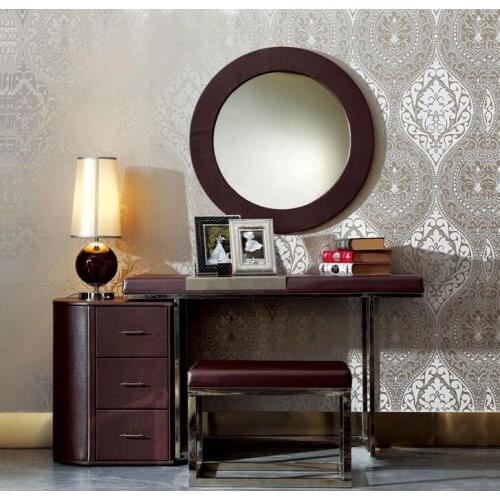 Black minimalist post-modern European princess luxury dressing table small family mini ins bedroom simple dressing table