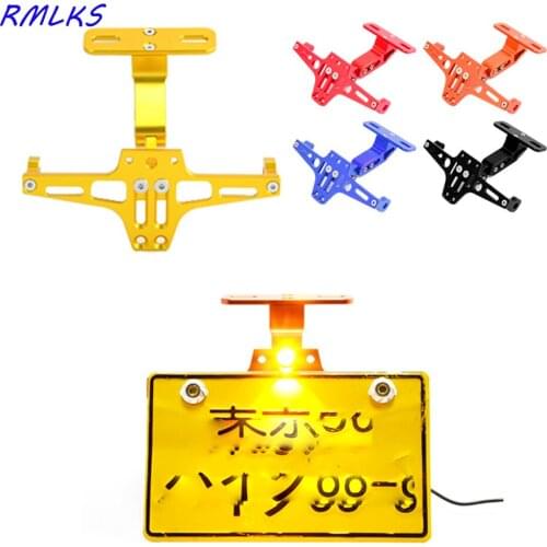 Motorcycle LED License Plate Holder Support Plaque Moto Bracket Frame For YAMAHA BWS R25 R3 MT03 MSX Fz6 Fz1 Benelli Trk 502