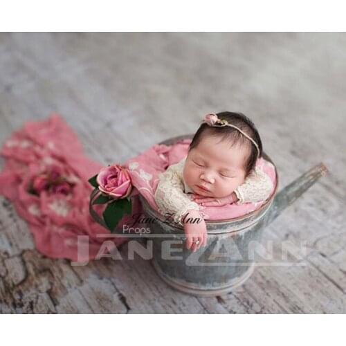 Jane Z Ann Flower embroidery cotton wrap cushion newborn photography props basket filler