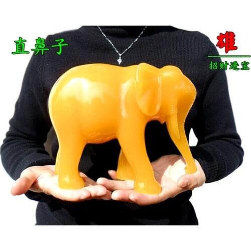 HOT SALE A pair-21CM Large # office Company home FENG SHUI Talisman Inviting Money Auspicious jade Elephant Sculpture statue