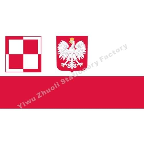 Poland Military Airport (heliport) Flag 150X90cm (3x5FT) 120g 100D Polyester Double Stitched High Quality Free Shipping