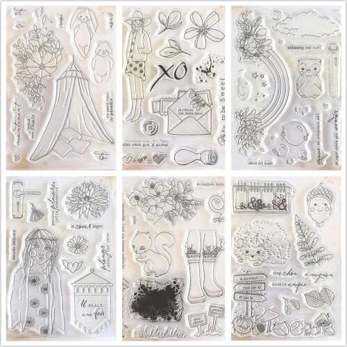 Girl french clear stamp /Seal for DIY scrapbooking/photo album Decorative clear stamp sheets C1098