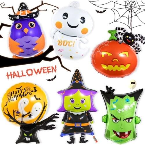 Halloween Pumpkin Ghost Balloons Halloween Decorations Spider Foil Balloons Inflatable Toys Bat Globos Halloween Party Supplies