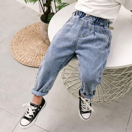 2021 Spring Autumn New Children Casual Pants Boys Solid Color Jeans Cotton Boys Trousers Children Clothing Girls Sport Pants