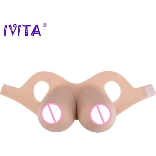 IVITA 12KG Realistic Silicone Breast Forms Fake Boobs For Crossdressers Drag Queen Shemale Transgender Fashion Enhancer Gift