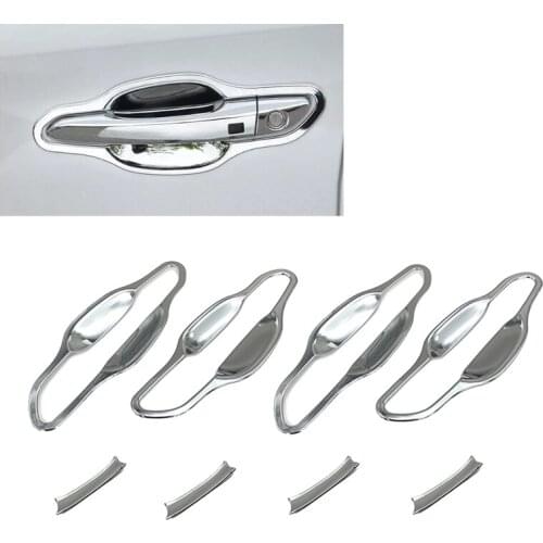 JEAZEA Car Exterior 8pcs ABS Chrome Car Door Handle Bowl Cup Cover Trim Molding For Hyundai Tucson TL 2015 2016 Accessories