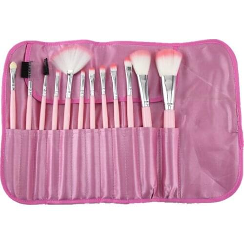 12pcs/set Professional Makeup Brushes Set Fan Powder Foundation Blush Eye shadow Lip full brush for makeup with Brush bag