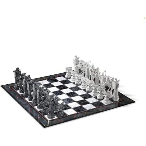 Harry Wizard Chess Set Folding Magnetic Large Board Potter Black & White Chess Piece Board Game Set For Kid&Adult Travel Entert