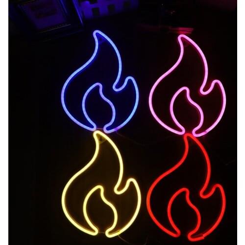 Led Neon Sign Light SMD2835 Indoor Night Lights Ins Flame Fire Model For Holiday Xmas Party Wedding Table Decorations