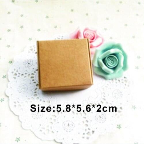 Wholesale 1000PCS/LOT Size 5.8*5.6*2cm Kraft/ Black Paper Box Free Print 1 Color LOGO Paper Gift Box
