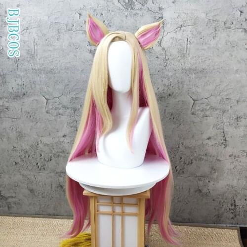K/DA All Out Ahri Cosplay Wig League of Legends LOL Agonys Embrace Pink Cosplay Wig