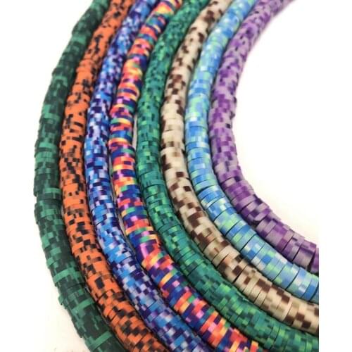 6/8mm Flat Round Polymer Clay Beads Chip Disk Loose Spacer Handmade Beads For DIY Jewelry Making Bracelet Finding Mixed Color