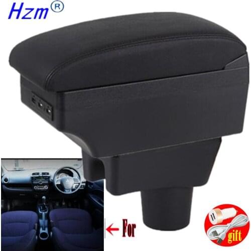 For Mitsubishi Mirage Space Star Armrest box For Mitsubishi Attrage Mirage Car Armrest Central Storage Box with USB LED