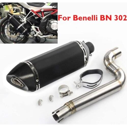 Slip on Motorcycle Full Exhaust System Muffler Escape Silencer Tip Link Tube Header Pipe for BENELLI BN302