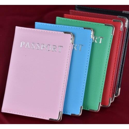 Casual PU Leather Passport Covers Travel ID Card Passport Holder Wallet Case