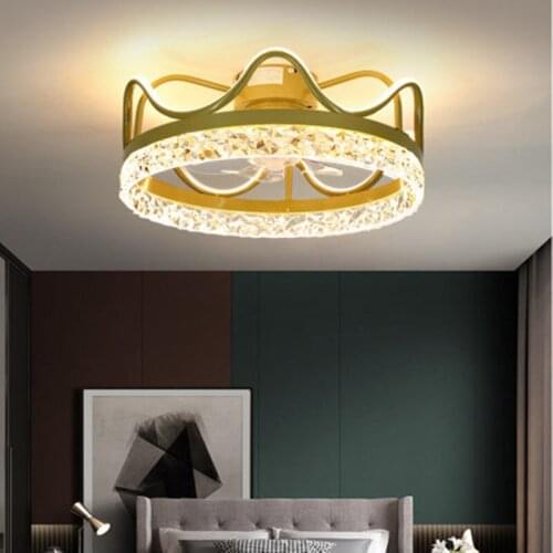 Nordic Light Luxury Crown Fan Light Simple Warm Personality Creative One Bedroom Study Modern LED Home Light