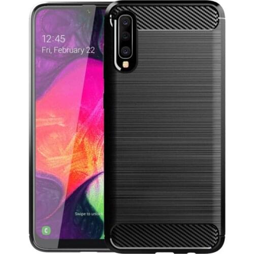 Samsung Galaxy A70 Cover Brushed Carbon Fiber Pattern Silicone Anti-fall Soft Mobile Phone Cases