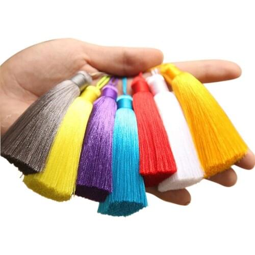 2pcs/Pack 8cm Silk Tassel Fringe Curtain brush DIY craft tassel fringe Trim for curtains jewelry DIY Wedding Home Decor accessor