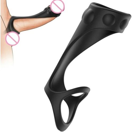 Silicone Premium Stretchy Penis Ring, 3 In 1 Uplifting Cock Ring For Male Erection Enhancing, Ultra Soft Dick Ring Male Sex Toys