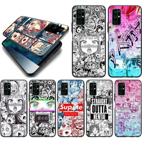 Ahegao manga girl Silicone Cover For Huawei Honor 10i 10 9C 9A RU 9X 9N 9S 9 Pro Lite Play 3E V9 Black Phone Case