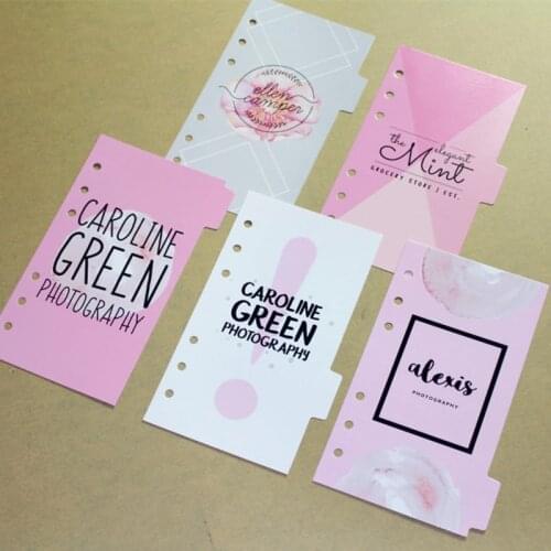 Cute 6 rings paper index divider for binder planner notebook stationery,candy notebook paper divider accessories A5 A6