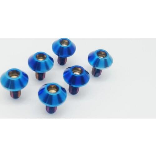 Ti Titanium M6X12mm Burning blue Allen Umbrella Head Bolt Motorcycle Bicycle Bolts Screws 6pcs/lot