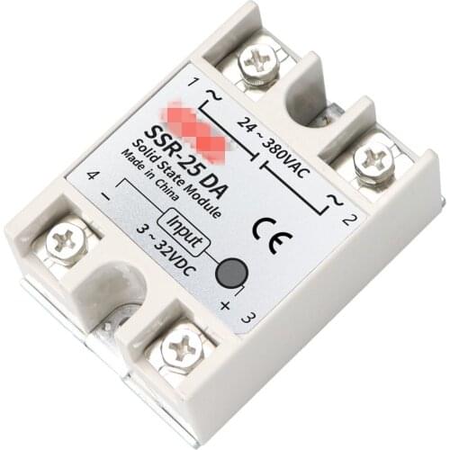 Solid State Relay Module 3-32V Input DC 24-380V AC Output SSR-10DA SSR-25DA SSR-40DA 50 60 75 80 100DA