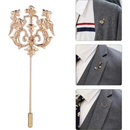 Vintage Crystal Camellia Flower Men Suit Brooch Simple Rose Flower Leaves Chain Fashion Women Brooches Pins Scarf Pin Jewelry